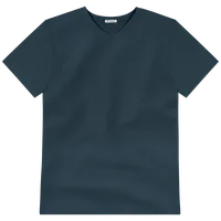 StringKing Men's FlexTech Short Sleeve V-Neck T-Shirt - Relaxed Fit, Navy, Front