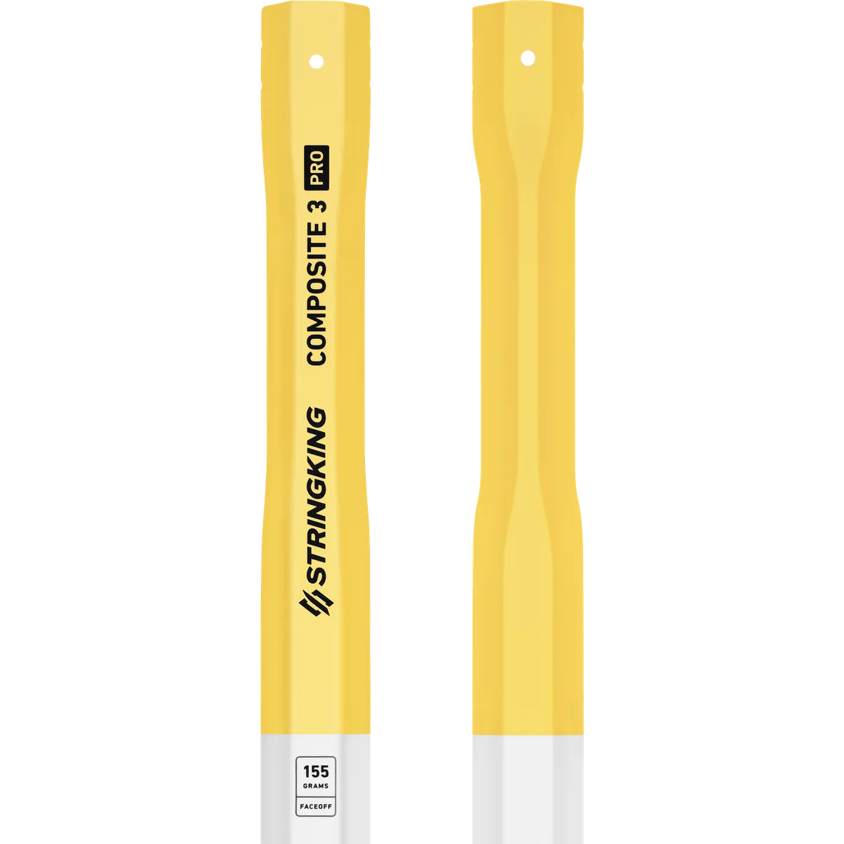 StringKing Composite 3 Pro Faceoff - 155 Grams, White / Yellow, Top Section, Vertical, Right, Left