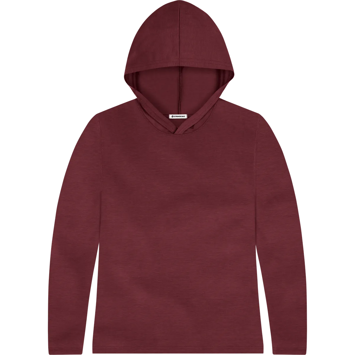 StringKing Women's FlexStyle Lightweight Hoodie - Relaxed Fit, Rhubarb, Front