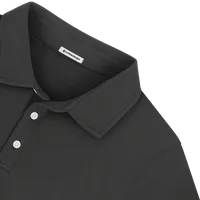 StringKing Men's Pima Terry Long Sleeve Polo - Relaxed Fit, Black, Detail