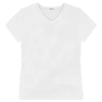 StringKing Women's Pima Terry V-Neck Tee - Sharp Fit, White, Front