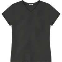 StringKing Women's Pima Jersey V-Neck Tee - Relaxed Fit, Black, Front