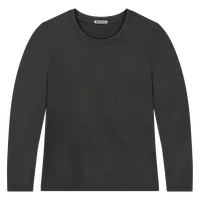 StringKing Women's Pima Terry Long Sleeve Tee - Sharp Fit, Black, Front