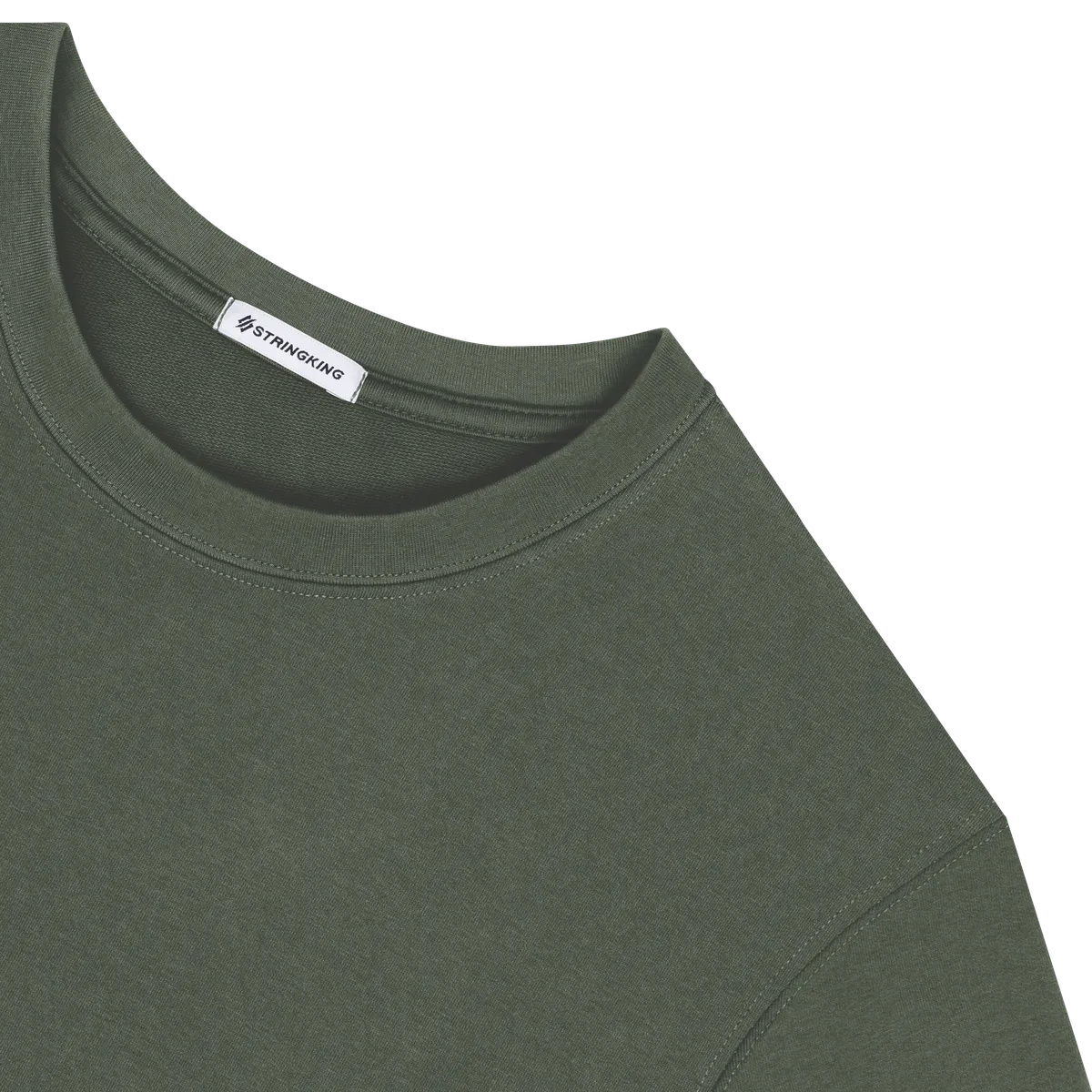 StringKing Women's Heavy Pima Cotton T-Shirt - Sharp Fit, Moss, Detail