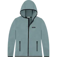 StringKing Women's Polartec Fleece Full Zip Hoodie with Pockets - Relaxed Fit, Slate, Front