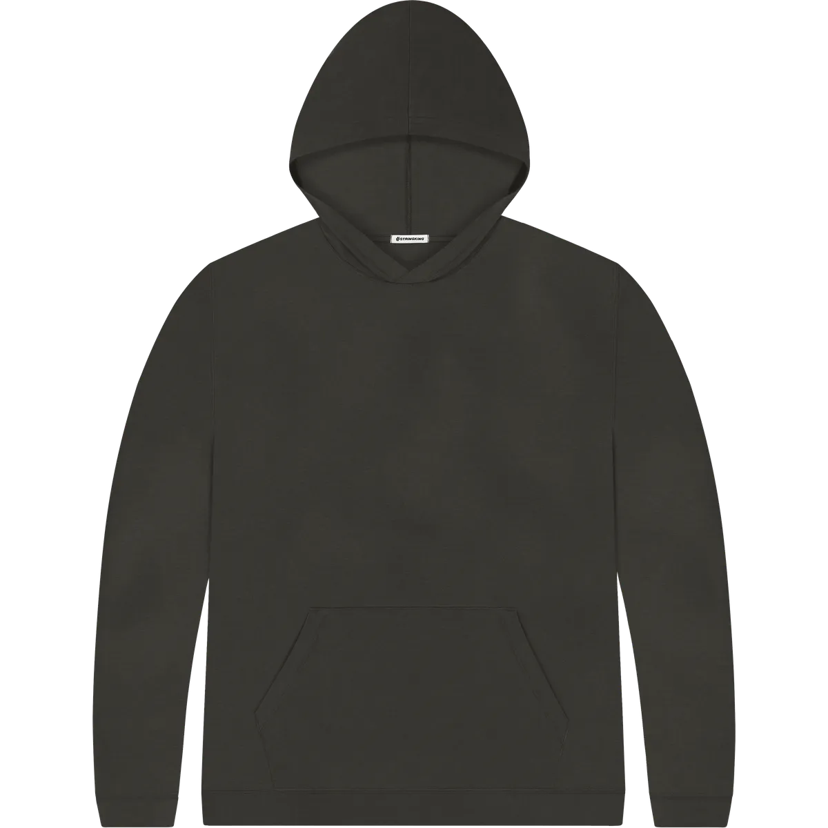 StringKing Men's Pima Terry Hoodie - Relaxed Fit, Peat, Front