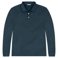 StringKing Men's FlexTech Long Sleeve Polo - Sharp Fit, Navy, Front