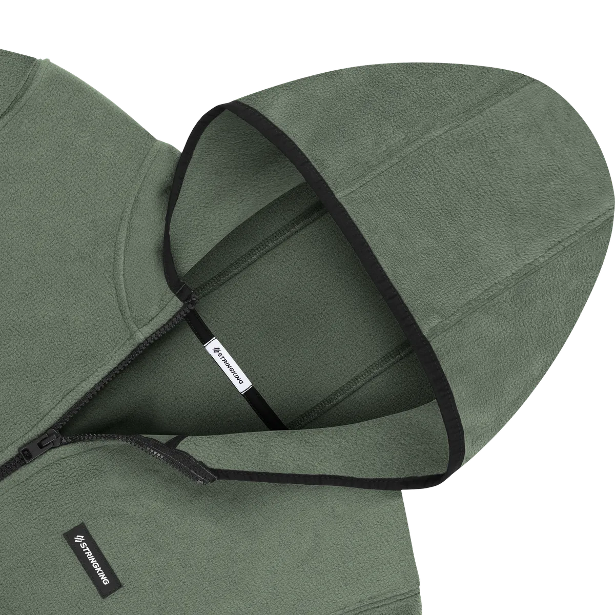 StringKing Women's Polartec Fleece Full Zip Hoodie with Pockets - Relaxed Fit, Avenue Green, Detail