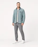 StringKing Men's Polartec Fleece Full Zip with Pockets - Relaxed Fit, Slate, Full Front Angle - Human Model