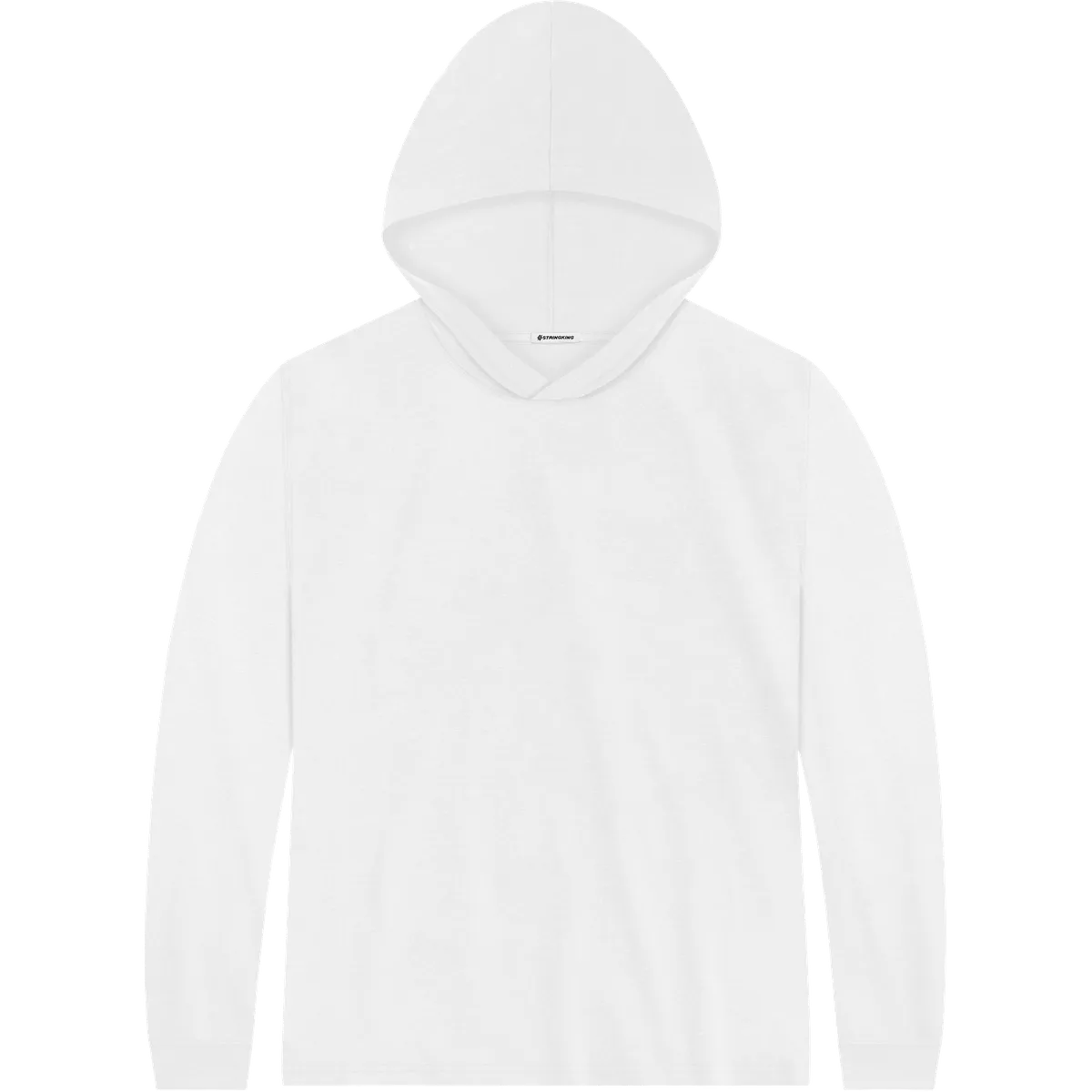 StringKing Men's Pima Jersey Hoodie - Relaxed Fit, White, Front