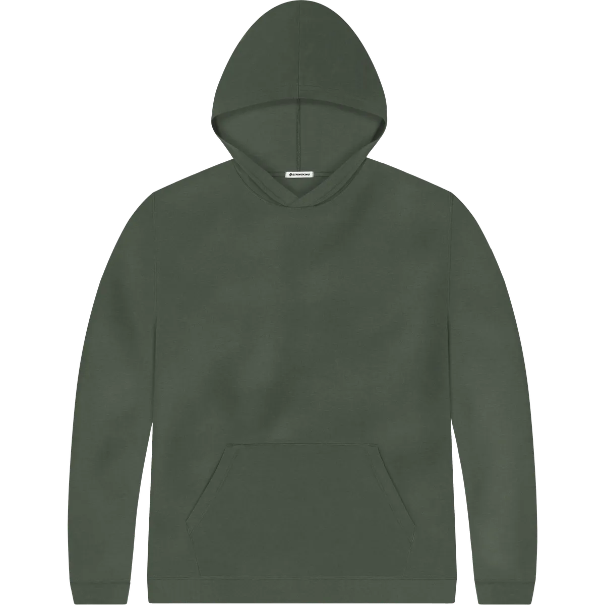 StringKing Men's Pima Terry Hoodie - Relaxed Fit, Moss, Front