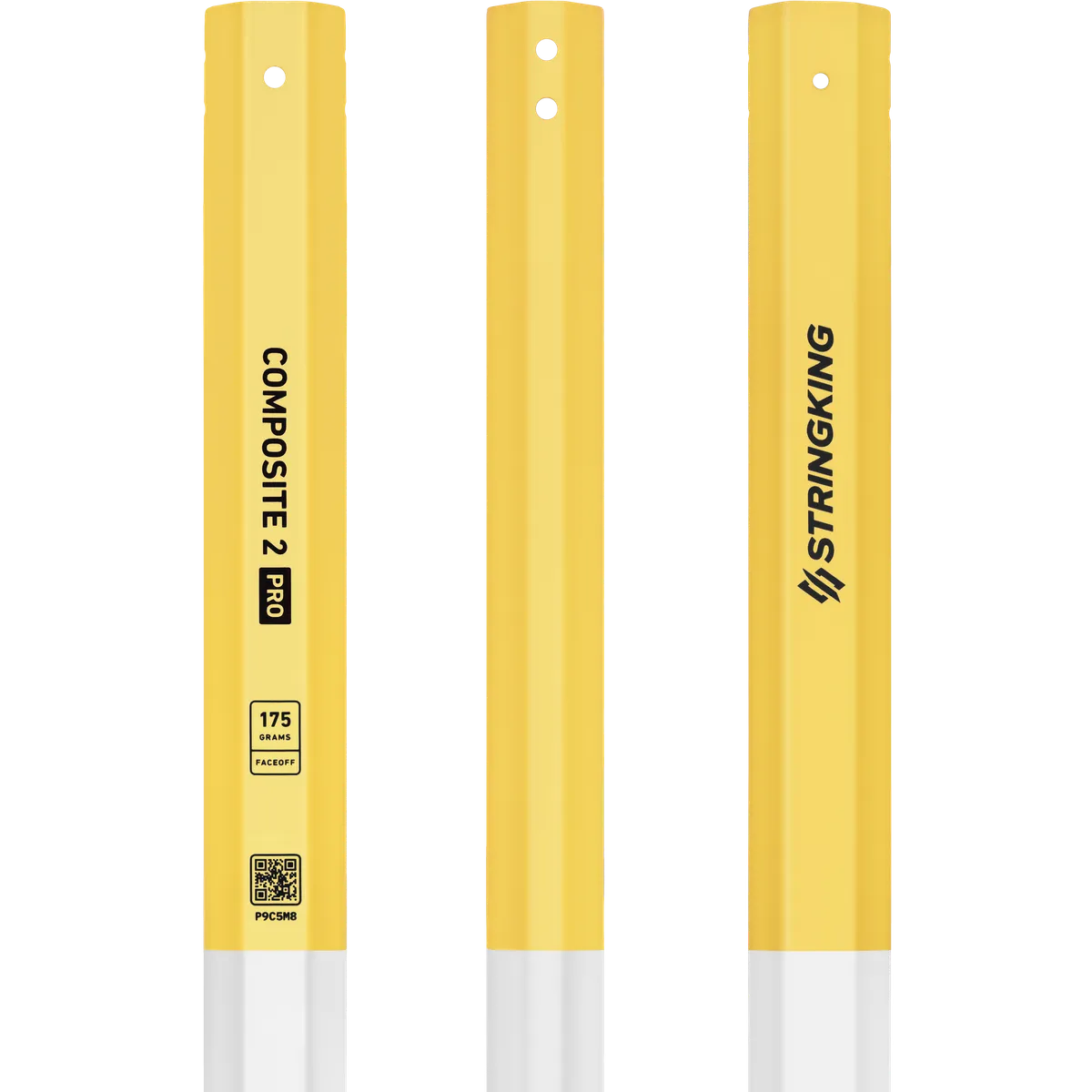 StringKing Men's Composite 2 Pro Faceoff - Bottom Lever, 175 Grams, White / Yellow, Top Section, Right, Front, Left