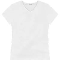StringKing Women's Pima Terry V-Neck Tee - Sharp Fit, White, Front