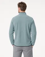 StringKing Men's Polartec Fleece Quarter Zip - Sharp Fit, Slate, Full Back - Human Model - Top of head to Mid-thigh