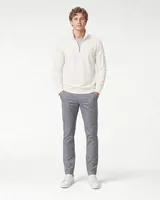 StringKing Men's Pima Terry Quarter Zip - Sharp Fit, Tofu, Full Front - Human Model