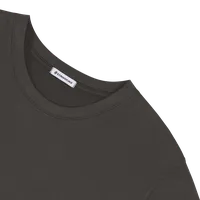 StringKing Women's FlexTech Short Sleeve Crewneck T-Shirt - Relaxed Fit, Charcoal, Detail