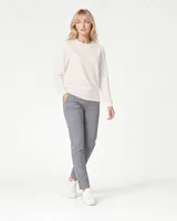 StringKing Women's Pima Terry Crew Sweater - Relaxed Fit, Tofu, Full Front Angle - Human Model