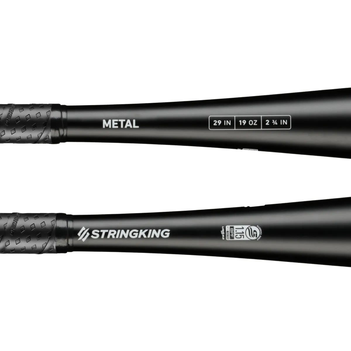 StringKing Metal USSSA - Drop 10, 29" / 19 oz, Black, Bat Details, Horizontal