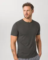 StringKing Men's Pima Terry Tee - Sharp Fit, Peat, Collar Shoulder - Human Model
