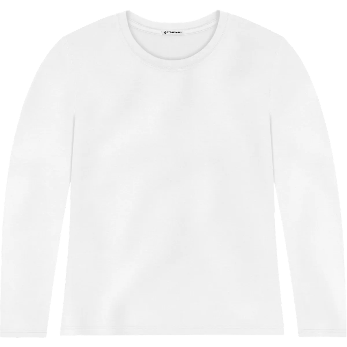 StringKing Women's Pima Jersey Long Sleeve Tee - Sharp Fit, White, Front