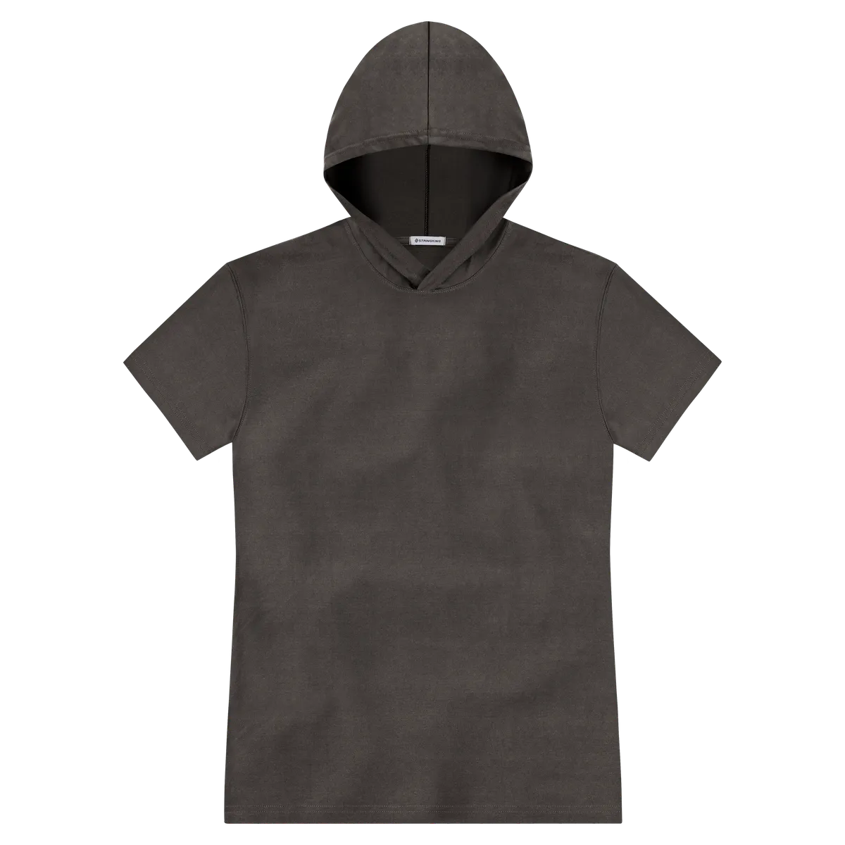 StringKing Men's FlexTech Lightweight Short Sleeve Hoodie - Sharp Fit, Charcoal, Front