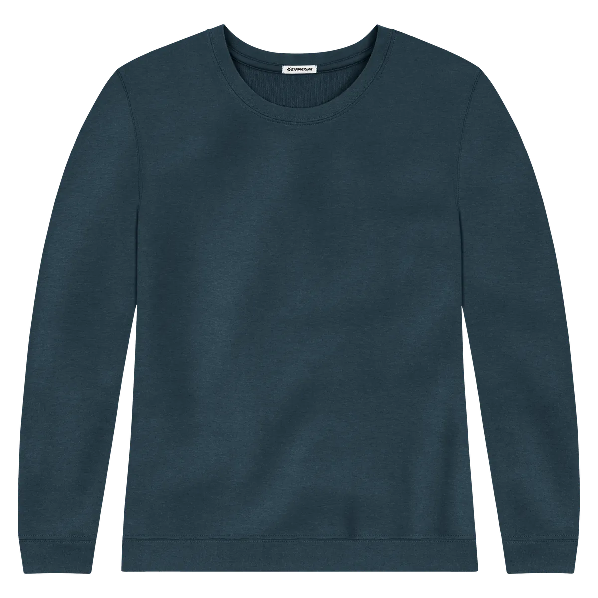 StringKing Women's Pima Cotton Crewneck Sweatshirt - Sharp Fit, Navy, Front