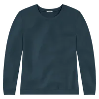 StringKing Women's Pima Cotton Crewneck Sweatshirt - Sharp Fit, Navy, Front