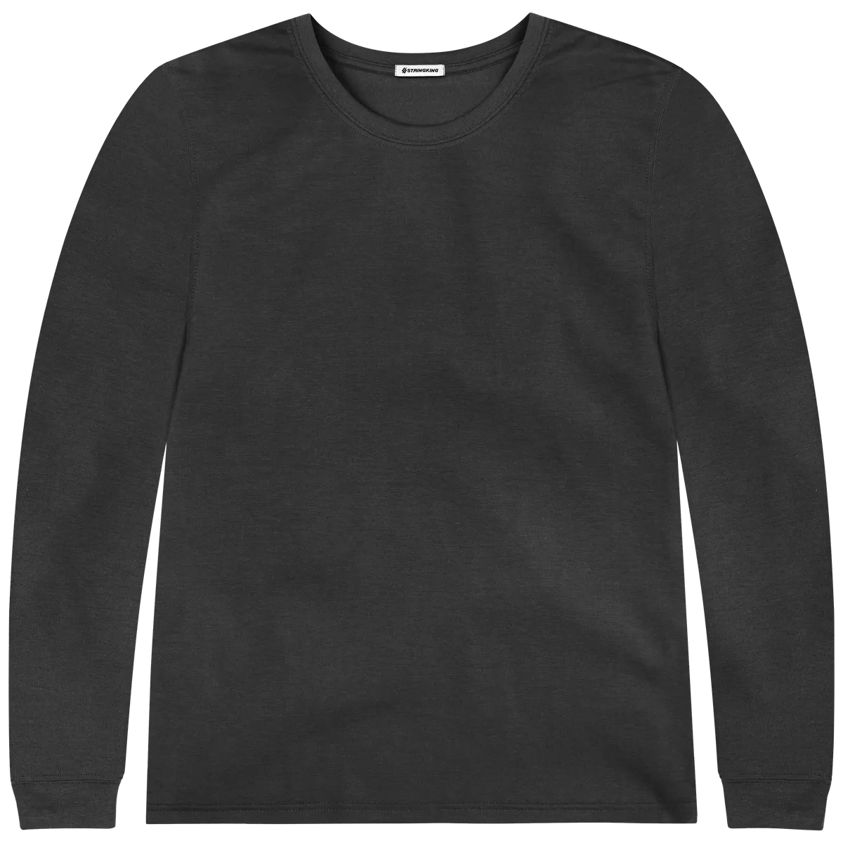 StringKing Men's FlexStyle Long Sleeve Crewneck T-Shirt - Sharp Fit, Moonless Night, Front