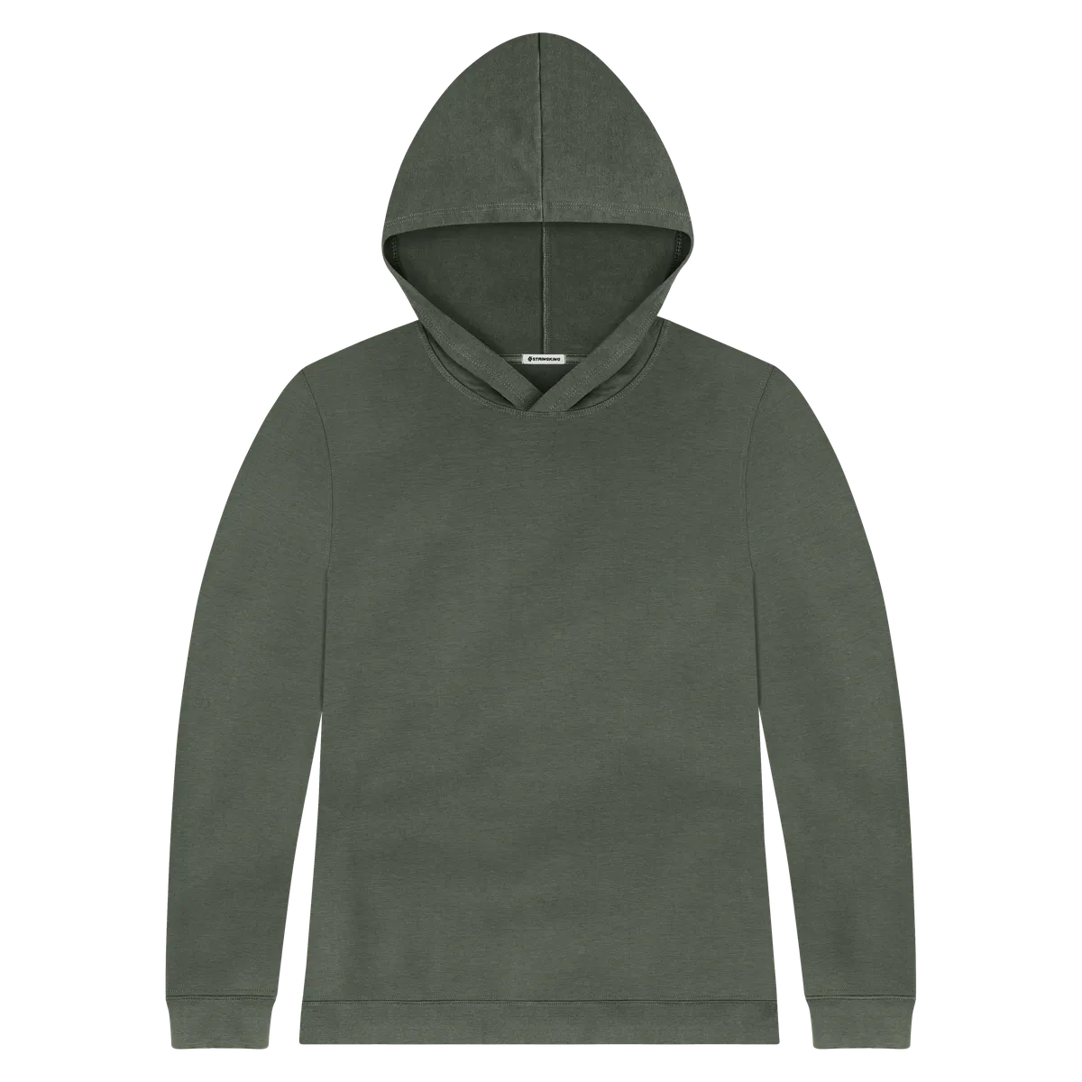StringKing Women's Pima Cotton Hoodie - Sharp Fit, Moss, Front