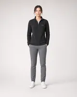 StringKing Women's Polartec Fleece Quarter Zip with Pockets - Sharp Fit, Meteorite, Full Front - Human Model