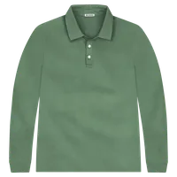StringKing Men's FlexTech Long Sleeve Polo - Sharp Fit, Green, Front
