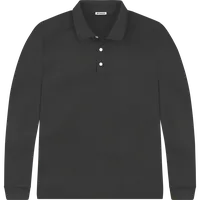 StringKing Men's FlexTech Long Sleeve Polo - Relaxed Fit, Black, Front