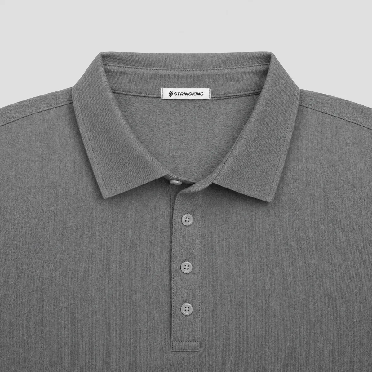StringKing Men's Pima Terry Polo - Relaxed Fit, Frost Gray, Detail