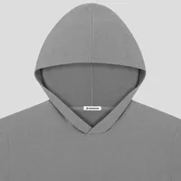 StringKing Men's Pima Terry Short Sleeve Hoodie - Sharp Fit, Frost Gray, Detail