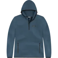 StringKing Men's Polartec Fleece Quarter Zip Hoodie with Pockets - Sharp Fit, Indian Teal, Front