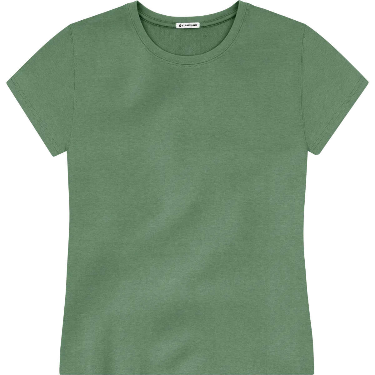 StringKing Women's Heavy Pima Cotton T-Shirt - Relaxed Fit, Green, Front