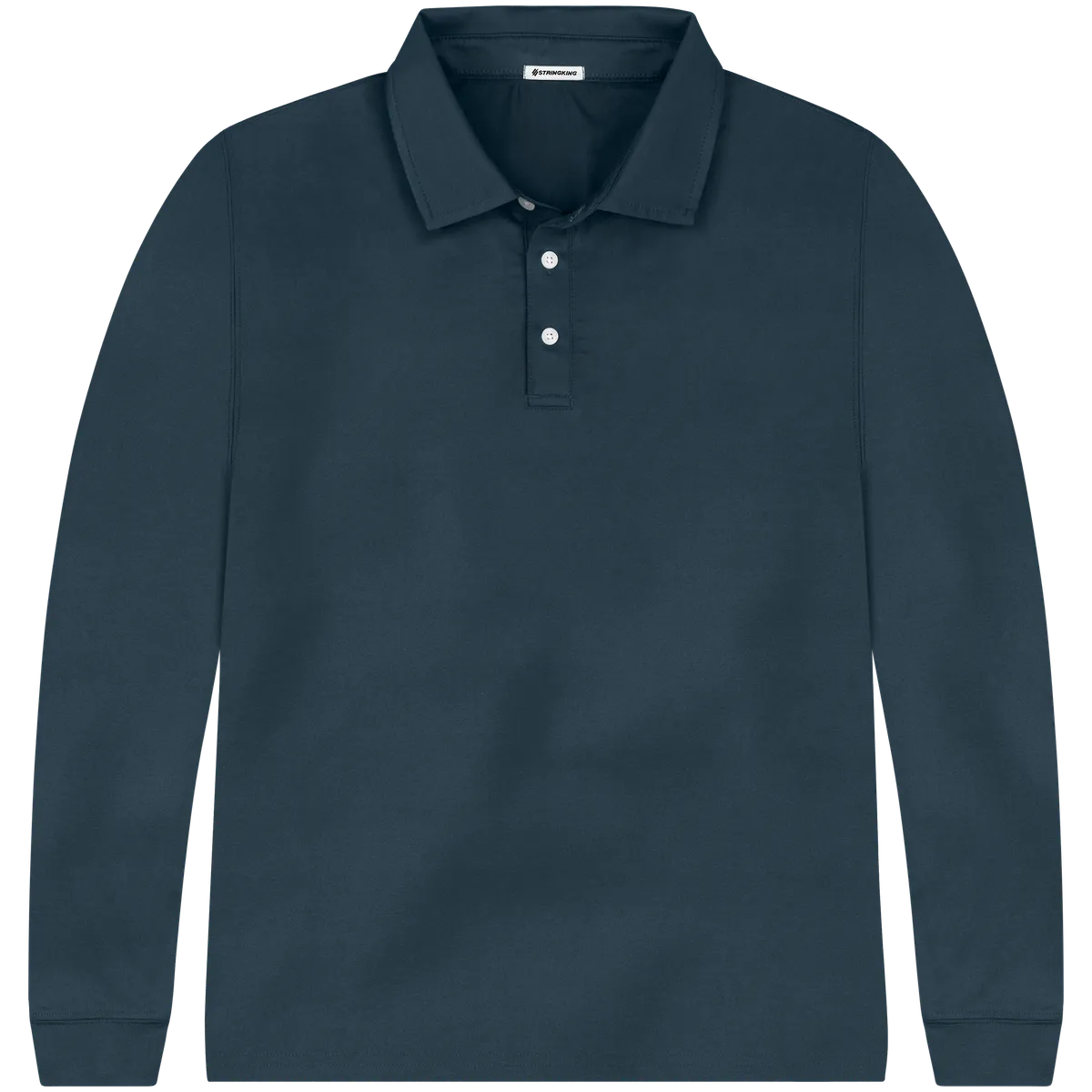 StringKing Men's FlexTech Long Sleeve Polo - Relaxed Fit, Navy, Front