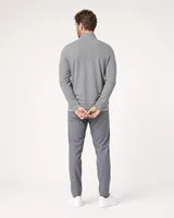 StringKing Men's StayCool Quarter Zip - Relaxed Fit, Gray, Full Back - Human Model - Top of head to Mid-thigh