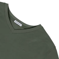 StringKing Men's FlexStyle Long Sleeve V-Neck T-Shirt - Sharp Fit, Thyme, Detail