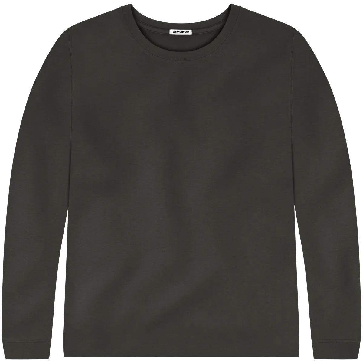 StringKing Men's Pima Terry Long Sleeve Tee - Relaxed Fit, Peat, Front
