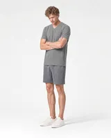 StringKing Men's Pima Terry V-Neck Tee - Relaxed Fit, Frost Gray, Full Front Angle - Human Model