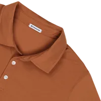 StringKing Men's FlexStyle Long Sleeve Polo - Sharp Fit, Bombay Brown, Detail