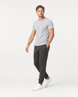 StringKing Men's Pima Terry Sweatpants - Sharp Fit, Peat, Full Front Angle - Human Model