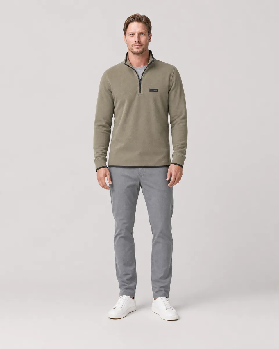 StringKing Men's Polartec Fleece Quarter Zip - Sharp Fit, Mermaid, Full Front - Human Model