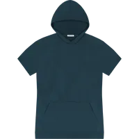 StringKing Men's Pima Terry Short Sleeve Hoodie - Sharp Fit, Navy, Front