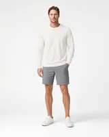 StringKing Men's Pima Jersey Long Sleeve Tee - Sharp Fit, Tofu, Full Front - Human Model
