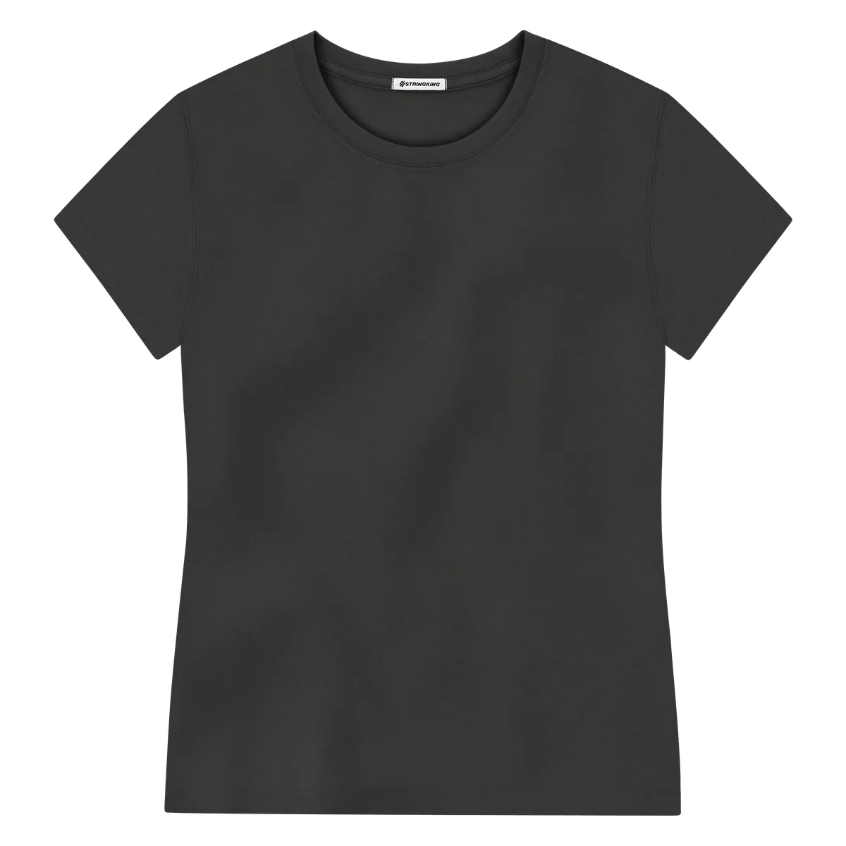 StringKing Women's Pima Jersey Tee - Sharp Fit, Black, Front