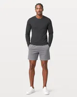 StringKing Men's StayWarm Long Sleeve Tee - Sharp Fit, Black, Full Front - Human Model - Top of head to Knees