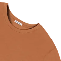 StringKing Men's FlexStyle Long Sleeve Crewneck T-Shirt - Sharp Fit, Bombay Brown, Detail