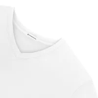 StringKing Women's Pima Terry Long Sleeve V-Neck Tee - Sharp Fit, White, Detail